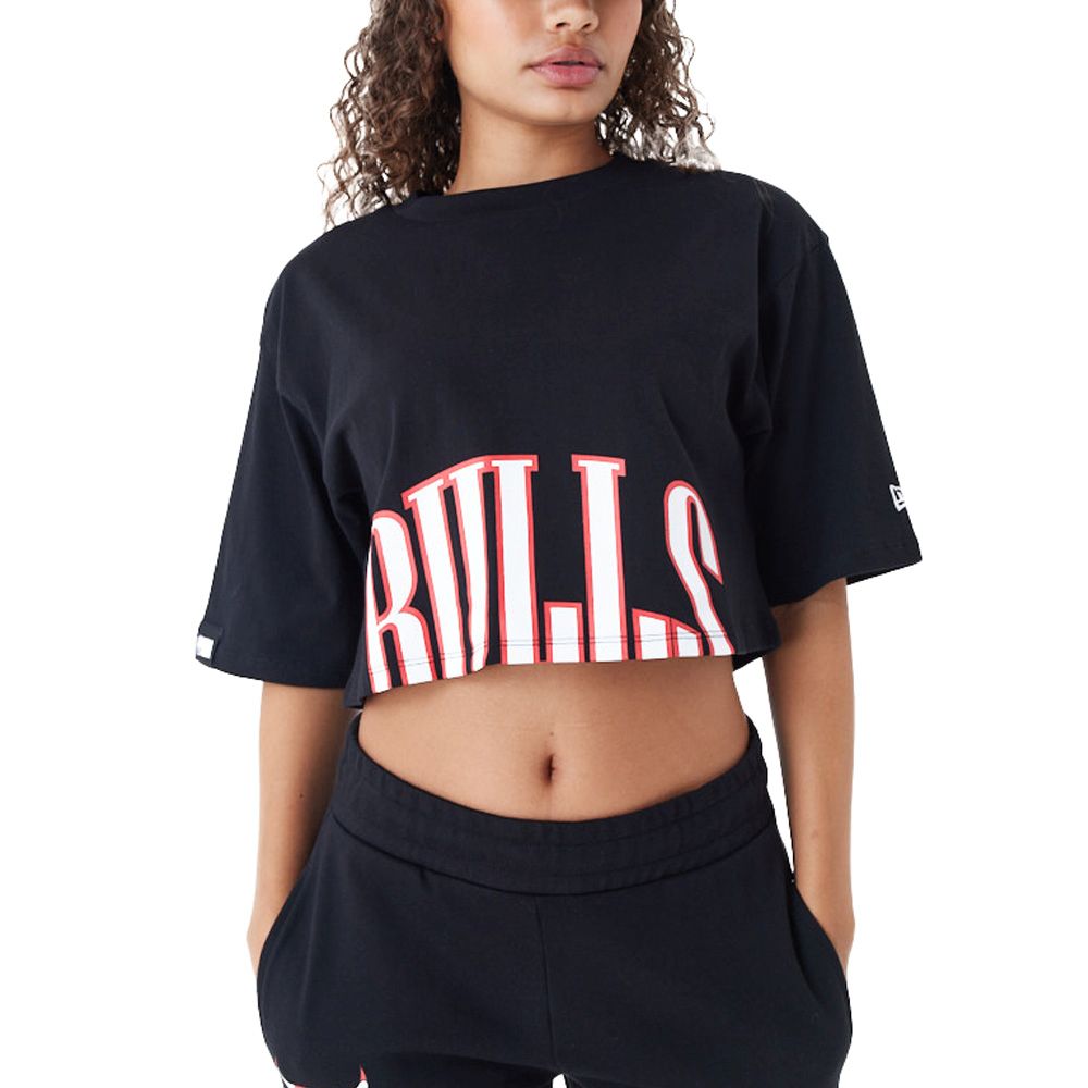 New Era Ladies Chicago Bulls Crop Top black