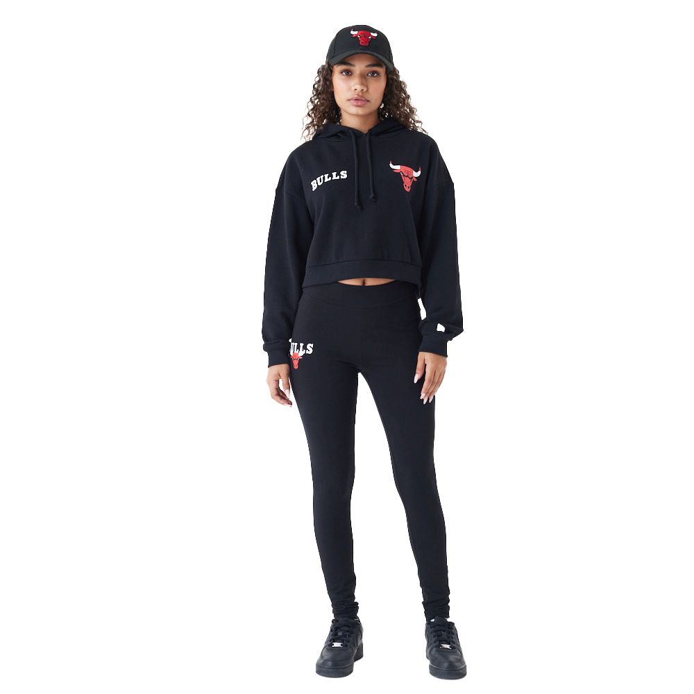 New Era Ladies Crop Fleece Hoody Chicago Bulls schwarz