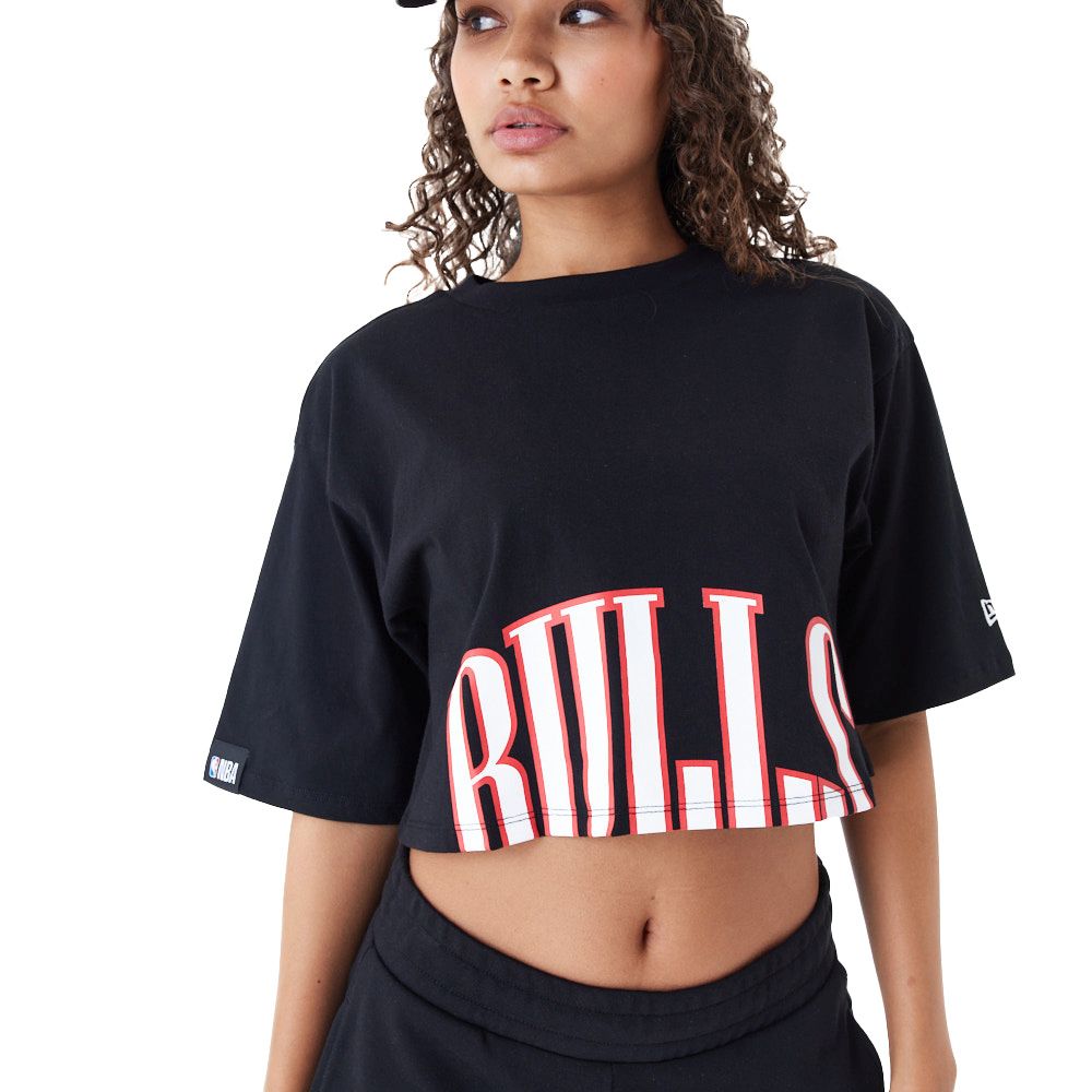 New Era Ladies Chicago Bulls Crop Top black