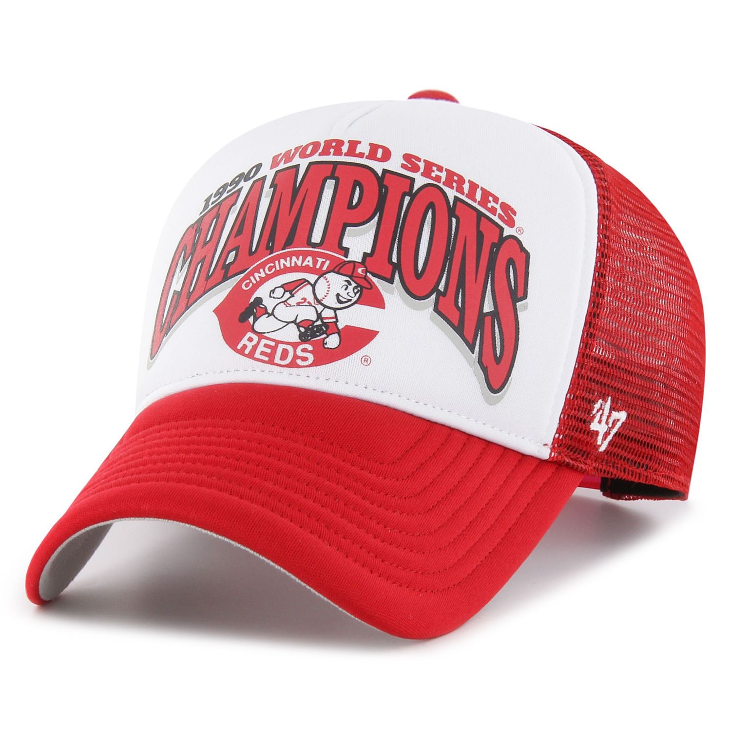 47 Brand Mesh Trucker Cap - FOAM CHAMP Cincinnati Reds