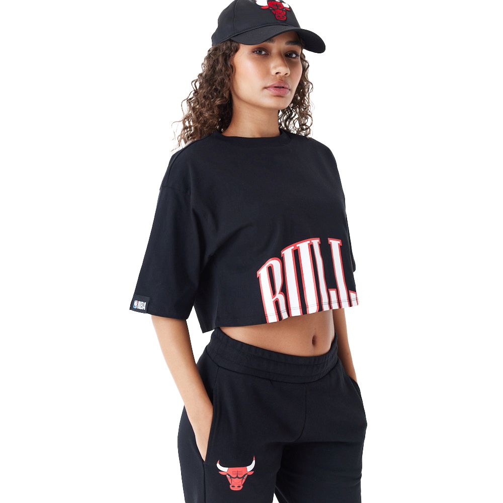 New Era Ladies Chicago Bulls Crop Top black